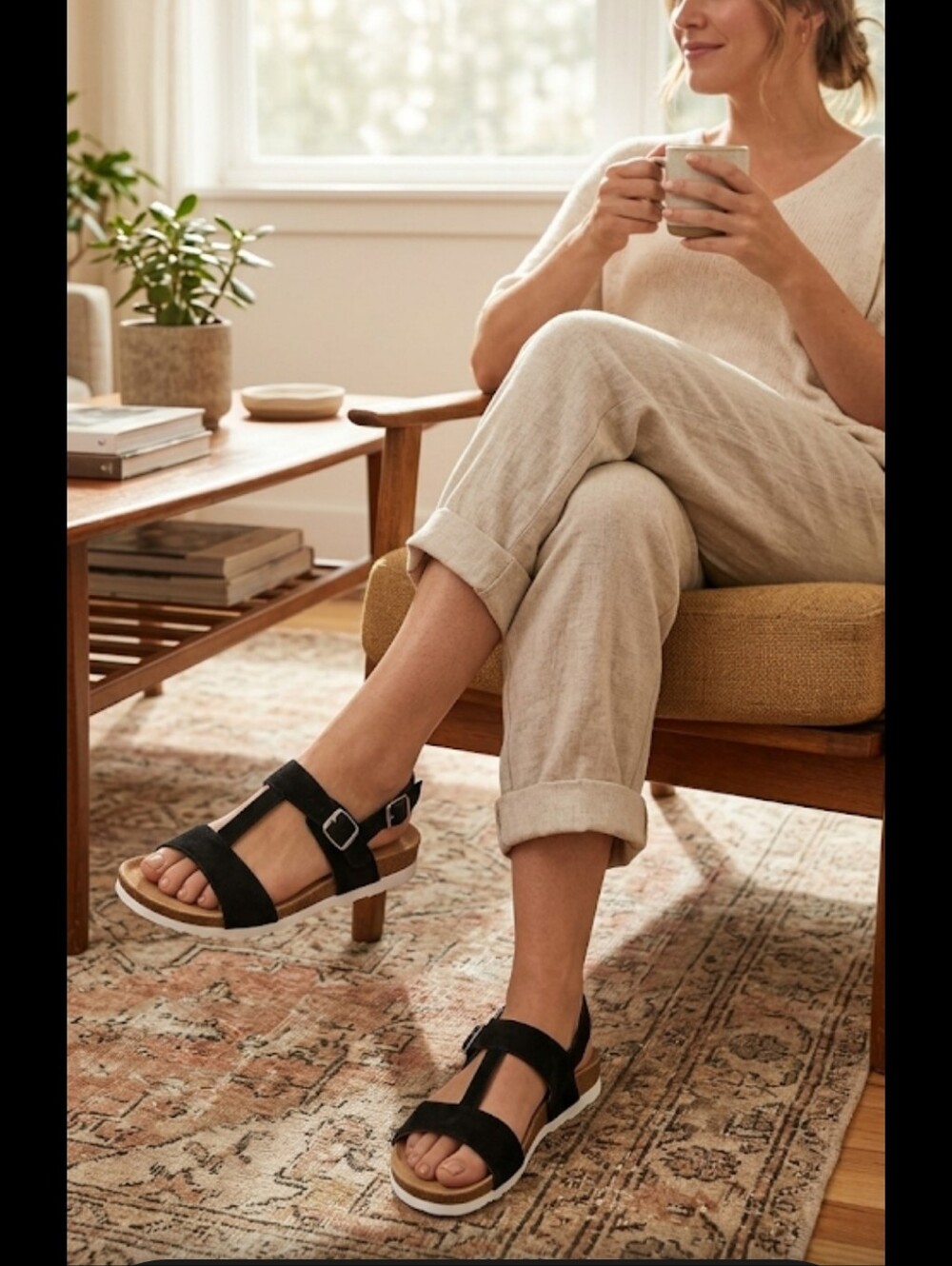 Bjorndal Black and Tan Sandals Casual Comfort